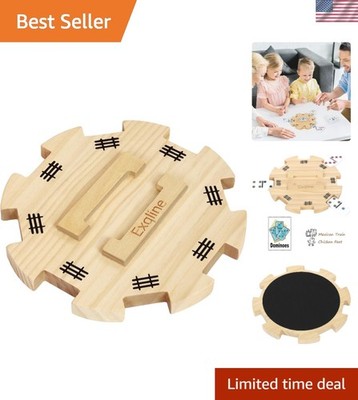 Elegant Wooden Mexican Train Hub with Felted Bottom   Perfect for 8 Players