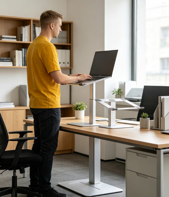 Adjustable Aluminum Laptop Stand - Ergonomic Height Adjustable Notebook Riser