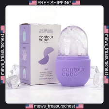 Face Ice Roller for Sculpting & De-Puffing, BPA-Free Silicone, Compact Violet