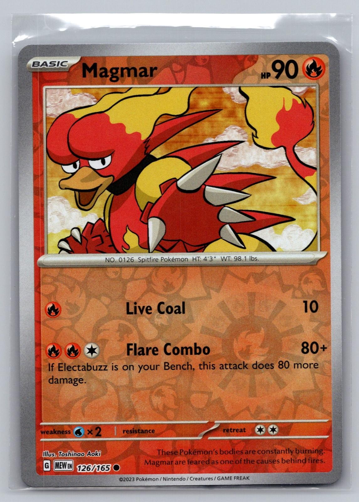 Magmar 126/165 C 151 Pokemon Reverse Holo NM