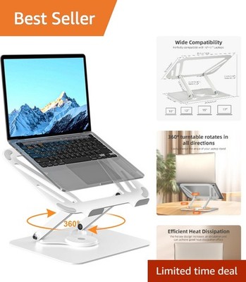 Foldable Ergonomic Laptop Stand for 11-17'' Laptops: Perfect for Home & Office