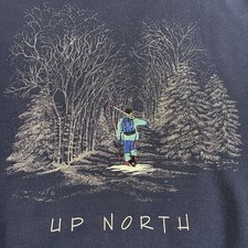 Vintage Hanes Heavyweight Large Made In USA UP NORTH Sweatshirt Pullover