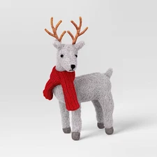 Target Wondershop Gray Plush Reindeer Wearing Red Scarf 14 inch ~ NEW with Tag
