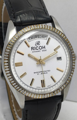 Vintage Ricoh Dynamic Wide 21J D/D Automatic Wrist watch Japan Made For Men's