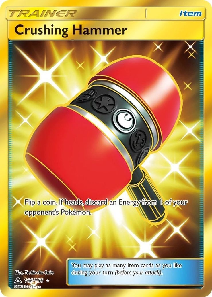 Crushing Hammer - 166/156 - Pokemon Ultra Prism Sun & Moon Secret Rare Card NM