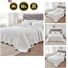 Oversized King Bedspreads 128x120 Extra Wide Quilt for Tall King California K...