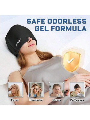 Hot Cold Migraine Relief Cap Gel Head Wrap for Headache Stress