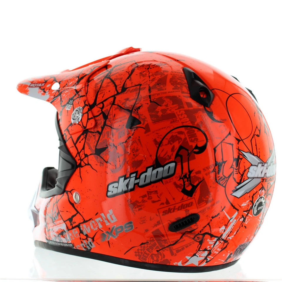BRP Nuevo OEM Ski-Doo Snowcross Rebellious Naranja Gráfico Casco X-S, 4473610212 Foto 4 de 4