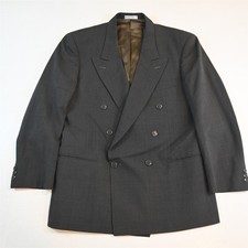 Vtg Mens Double Breasted 42S Green Glenn Check 100% Wool Blazer Sport Coat