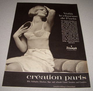 Jahr 1963 orig. Reklame Werbung Mieder Dessous Triumph Creation Paris BH ..