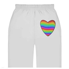 'Rainbow Heart' Adult Sweatpants / Joggers (JO031381)
