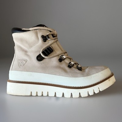 ROSSIGNOL Hubble Hiking Boots Women s SIZE 6.5 White Leather Lace Up