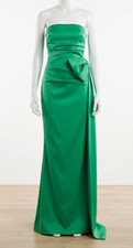 Teri Jon by Rickie Freeman Women's Green Strapless Bow Gown Dress Size 8