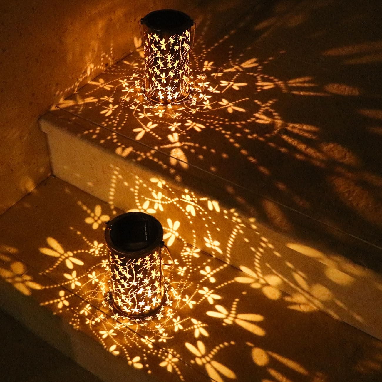 Solar Lanterns Outdoor Waterproof Dragonfly Lantern Garden Decor Birthday Chr...