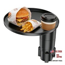 Car Tray 360  Rotating Cup Holder Table Organizer for Car Center Console Black