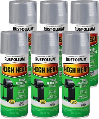 Rust-Oleum 7716830  High Heat Enamel Spray 12 Ounce (Pack of 6), Silver