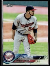 2018 Topps Chrome #153 Ervin Santana Refractor Baseball Card 0603P