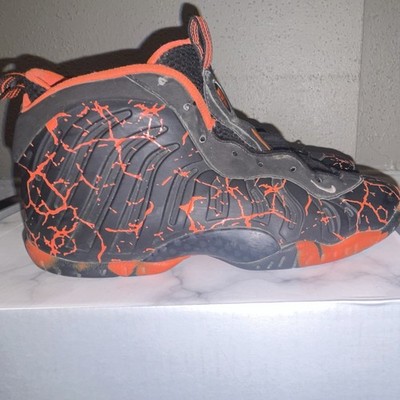 LAVA Nike Air Foamposite  6.5Y Black/Orange Mid Top Basketball Sneaker