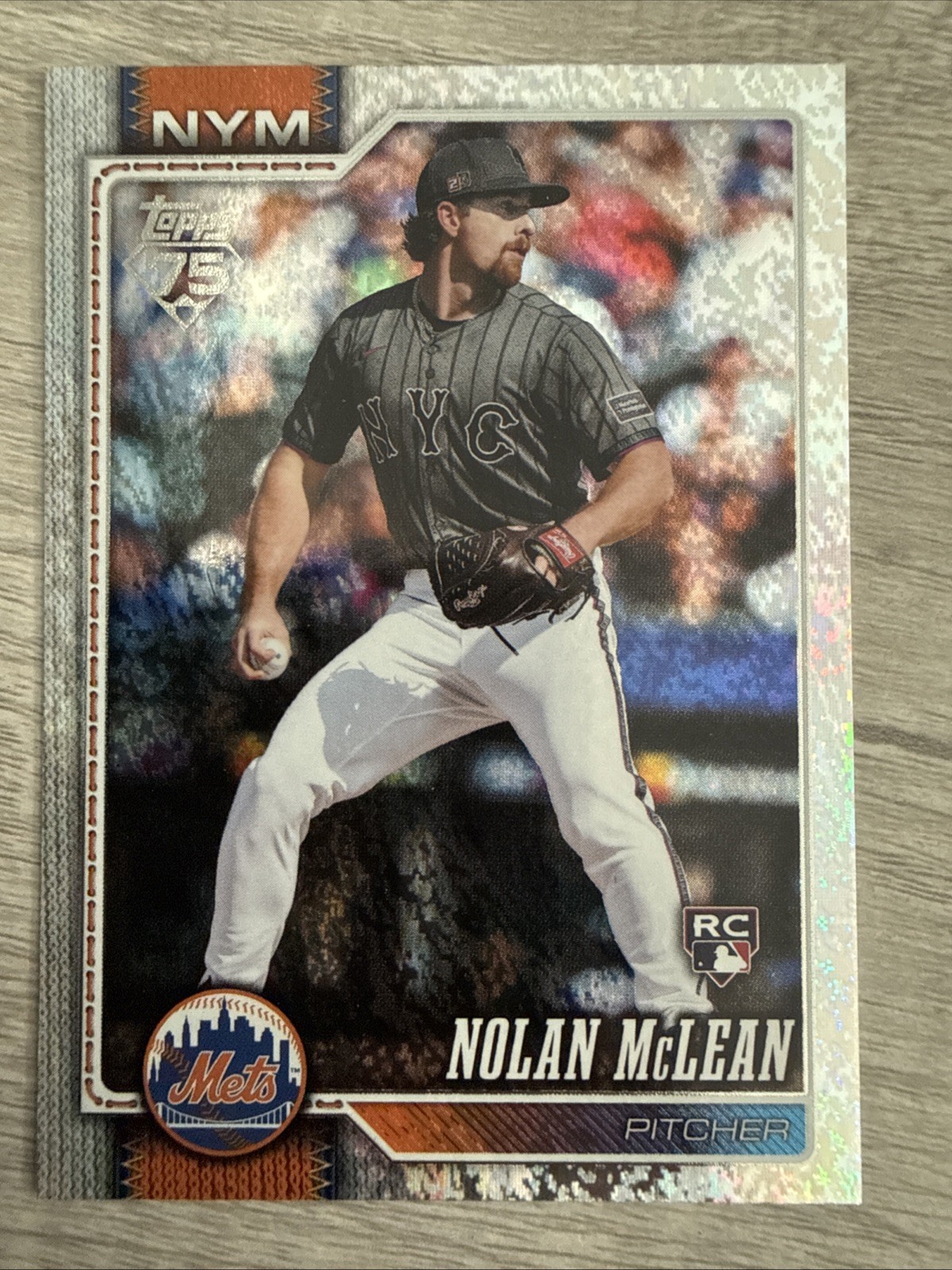 2026 Topps Series 1 Nolan McLean RC Holo Foil #214 New York Mets Rookie