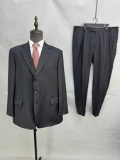 Vintage Mens Loro Piana 100 Wool dark gray 3 Button 2 Piece suit US Size 46R
