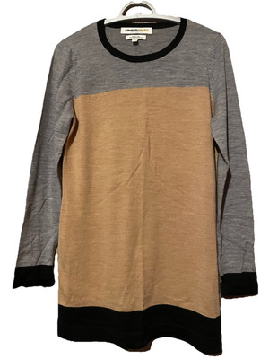 CLEMENTS RIBEIRO Pullover grau beige schwarz 100% extrafeine Merinowolle M