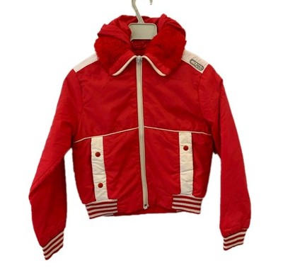Vintage COLMAR Italy Ski Jacket Red White Puffer Hooded 1973 Monza Kids S/M #213