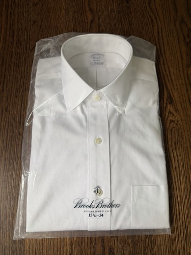 Brooks Brothers Regent 15.5 34 White NWT