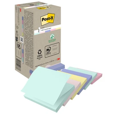 Post-it® Recycling Z-Notes Bunte 76x76mm Haftzettel 16 Blöcke 100 Blatt