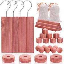 Homode Cedar Blocks for Clothes Storage, Set of 40, Cedar Chips for Closets a...