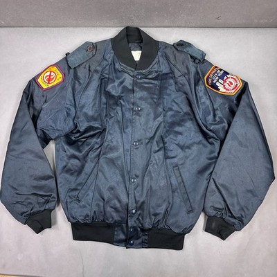 Vintage New York Fire Deptartment Jacket Mens Medium Blue NYFD Made USA Prevent
