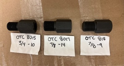 Multiple OTC  Internal/External Threaded Adapters for use with Push-Puller legs