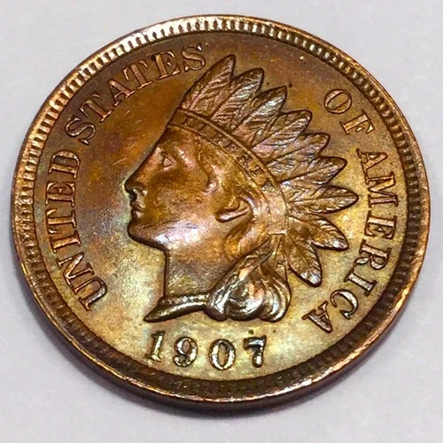 1907 Indian Head Penny Beautiful Uncirculated Coin
