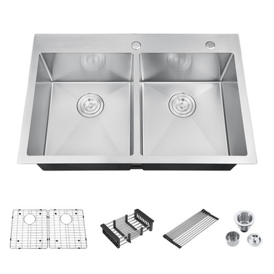 #ad Nano Double Sink Single Bowl Sink Drop in Kitchen Sink Countertop Basin Bar Sink $95.00
