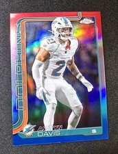 ASHTYN DAVIS 2025 Topps Chrome NFL RED WHITE BLUE REFRACTOR #194 Dolphins