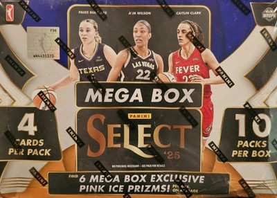 2025 Panini SELECT WNBA Basketball Mega Box! 10 Packs Pink Ice Prizms New!