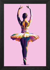 Ballet Beauty Girl Pop Art Framed Wall Art Poster Canvas Print Picture