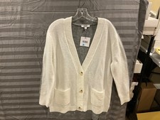 BB Dakota Steve Madden Gray/White Cardigan Sweater Womens Size S NWT