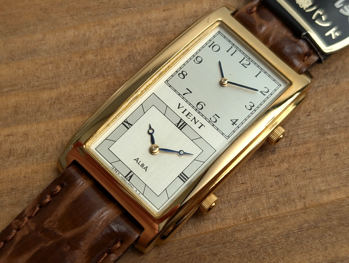 1995 Seiko Alba Vient V400-5960 Gold Quartz Men's Watch Vintage