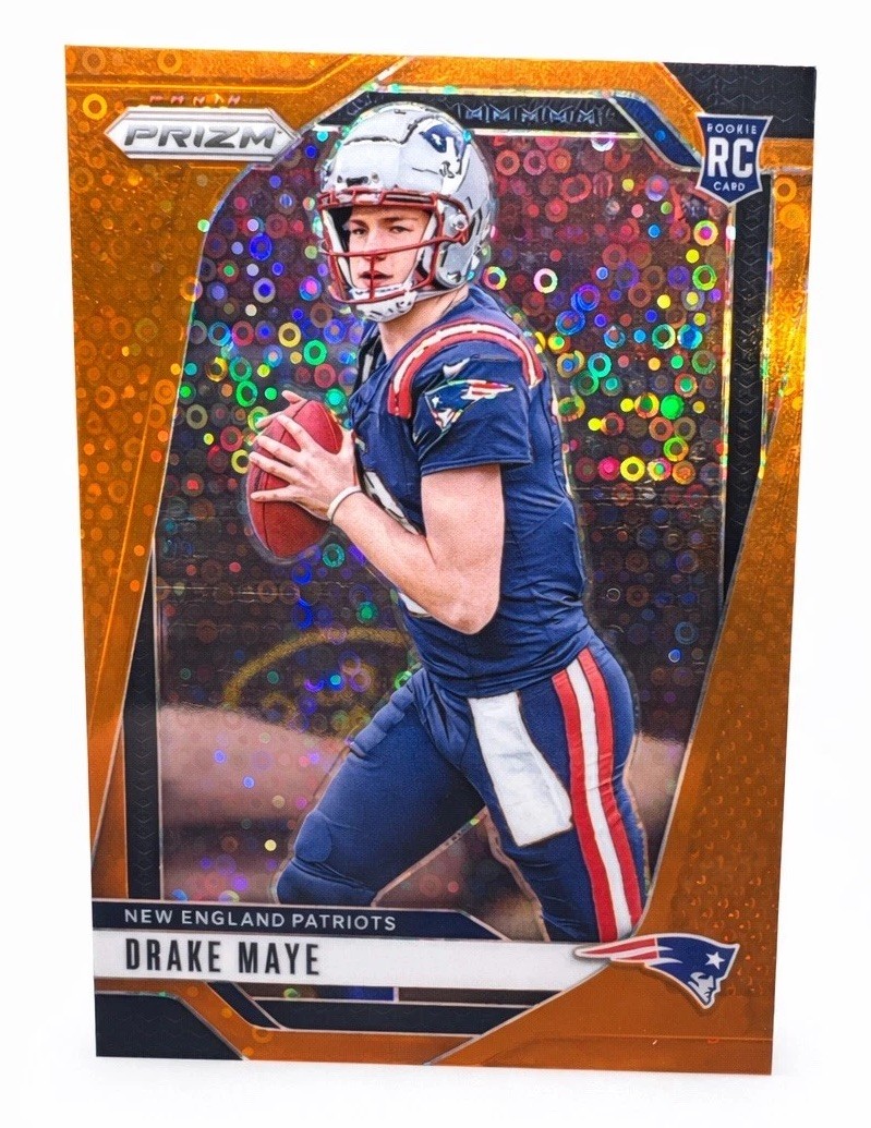 Drake Maye RC 2024 Panini Prizm Orange Lazer Rookie Card Patriots