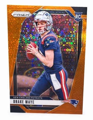 Drake Maye RC 2024 Panini Prizm Orange Lazer Rookie Card Patriots