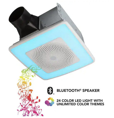 Broan NuTone Sensonic 80 CFM Bathroom Exhaust Fan Multicolored Bluetooth (A)