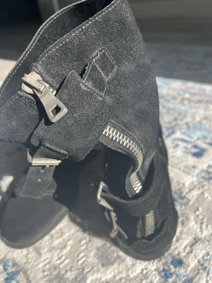 Botas moteras Balmain Homme 12AW gamuza negra (talla 41). Foto 3 de 4