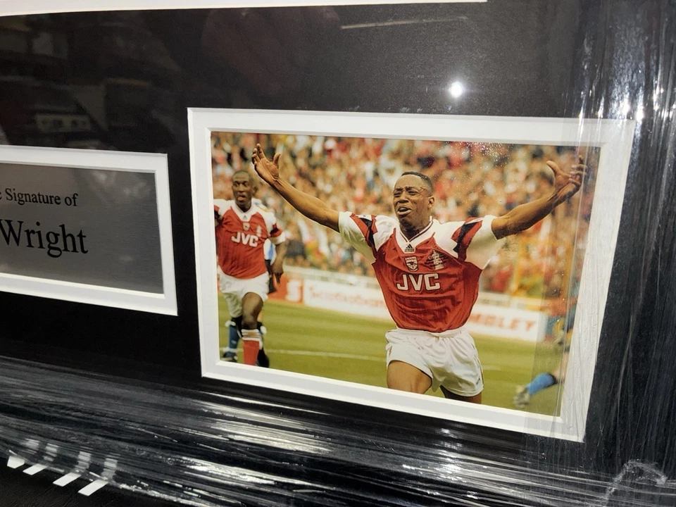 Signed Framed Arsenal Home Shirt By Ian Wright England Crystal Palace - Image 4 of 4