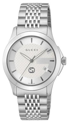 Gucci G-Timeless Herren Quarzuhr Edelstahl Silber Zifferblatt YA1264174