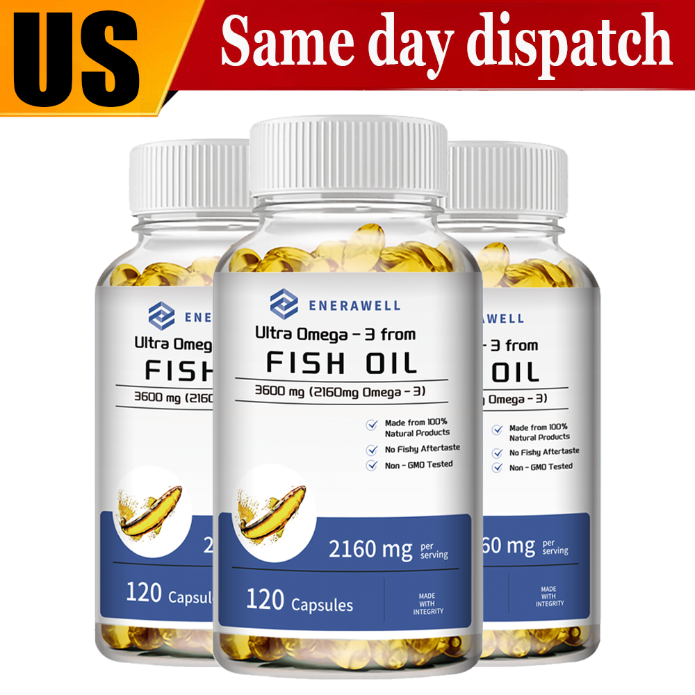 Omega 3 Fish Oil Capsules 3x Strength 3600mg EPA & DHA, Highest Potency 360Pills