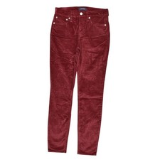 J.Crew Red Toothpick Skinny Microfiber Dress Pants Size 26 Cotton Blend Zip