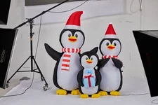 LEADZM 6FT Lighted Christmas Inflatable Decoration, Inflatable Penguin Family