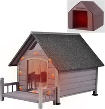 Dog House Shelter Metal Frame Insulated Kennel Outside for Small To Medium Breed