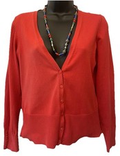MONSOON 10/S Red Lightweight Knit Cardigan