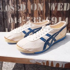 ASICS Tiger Marap Vintage 1980s Japan Made White Blue Running Shoes 27cm